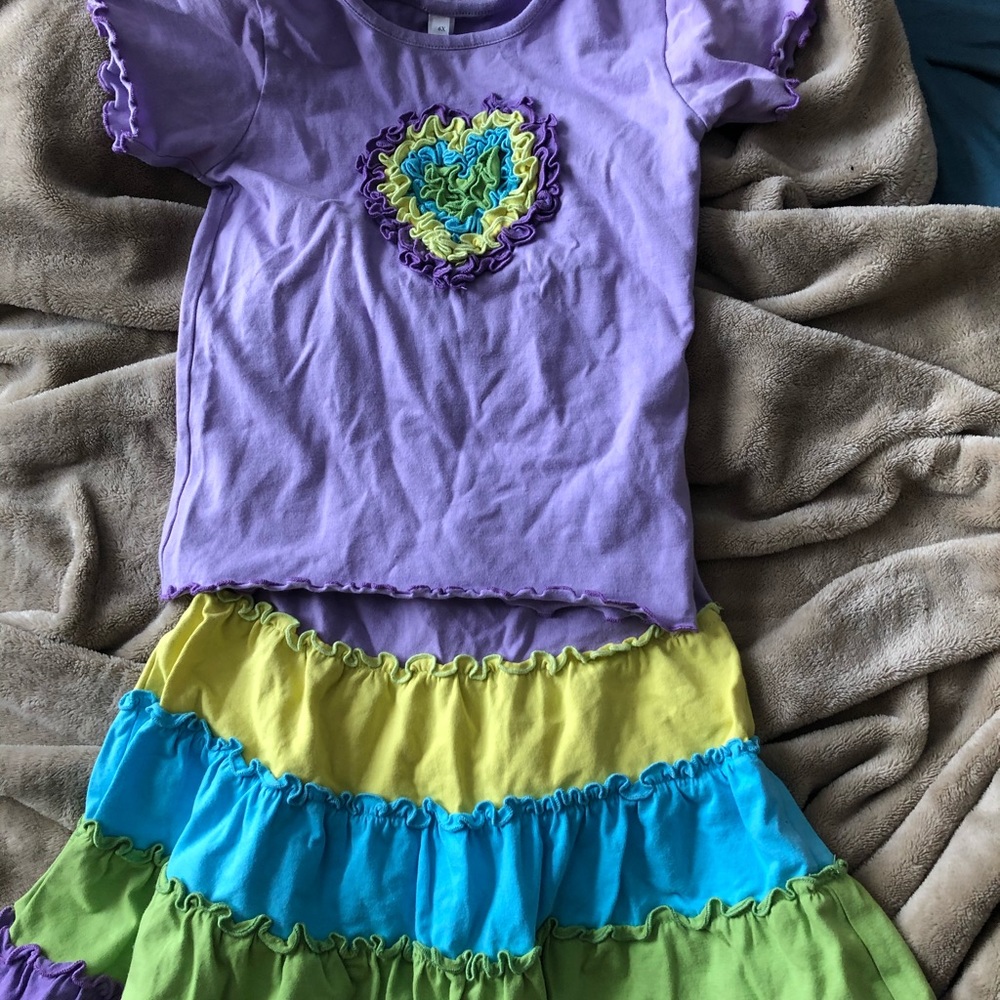 Love U Lots girls coordinating skirt and top